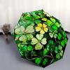 Stained Glass Shamrock Window Panel, Irish Decor for Home & Garden Umbrella, Cute Umbrella with Cute Design, Portable 3-Fold Compact Umbrella for Men