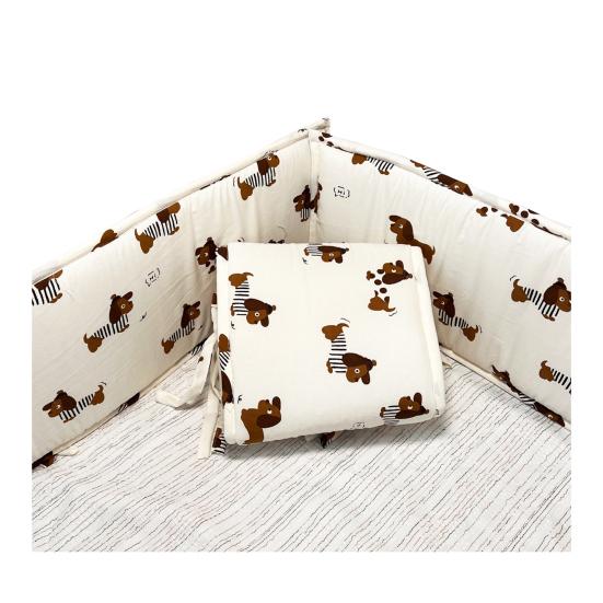 4Pcs Crib Padding Set Soft Cushion Baby Crib Bumper Pad Safe Crib