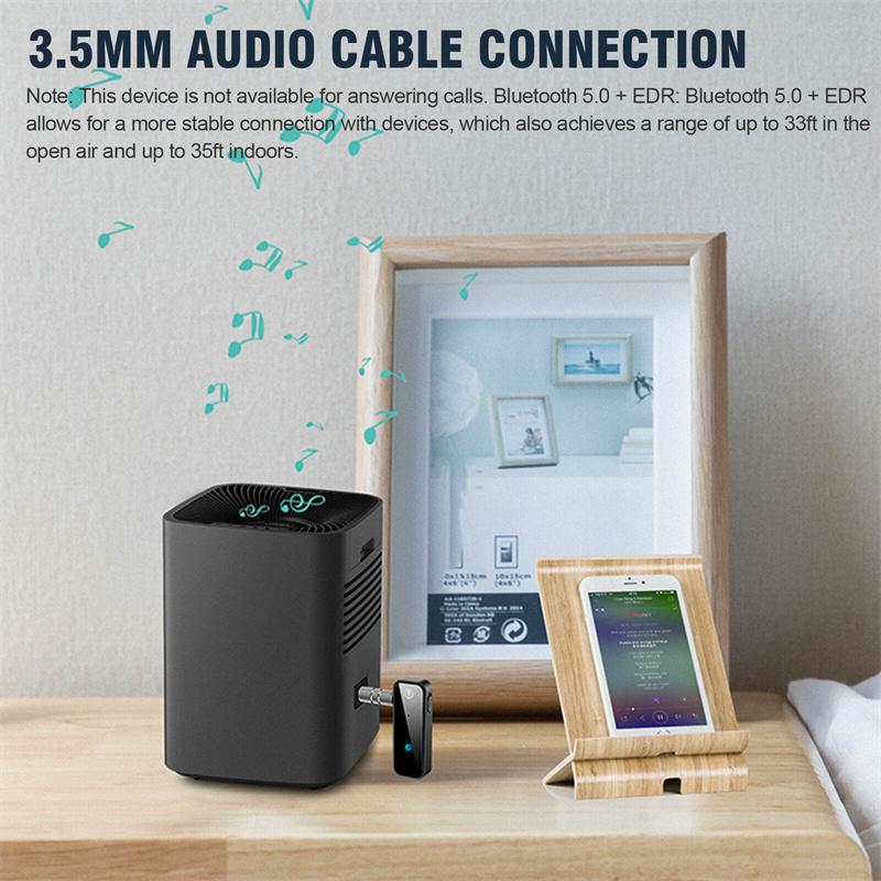 Bluetooth 5.0 Audio Empfänger Sender Freisprechanruf 3,5 mm Aux-Buchse USB-Dongle Stereo Musik Drahtloser Adapter für TV PC Auto-Kit