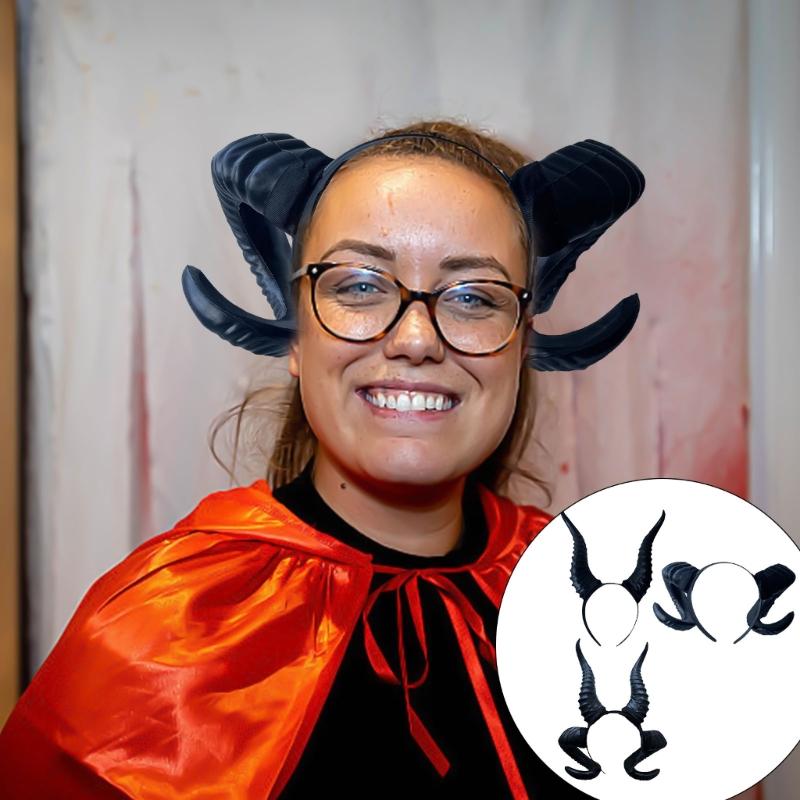 Modern Devil Horns Headband Unisex Headgear Halloween Outfit Festive Occasion Gear Theme Party Supply