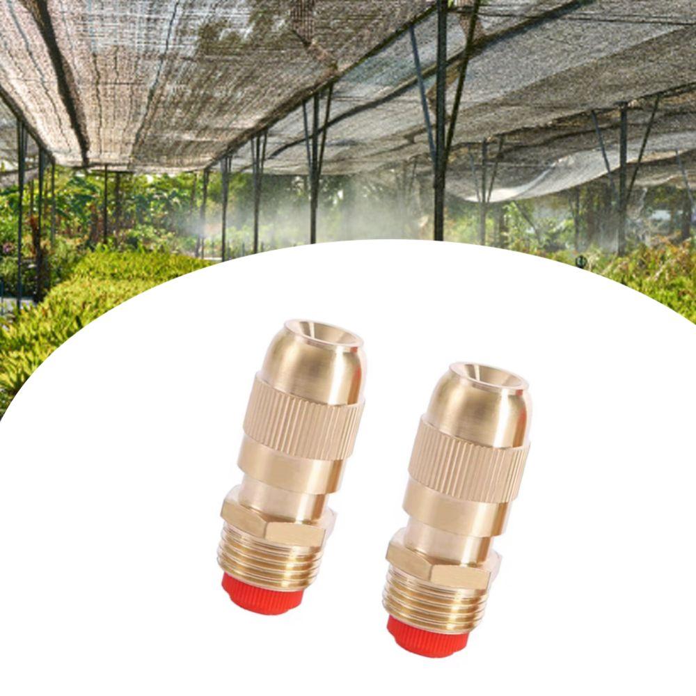 2PCS Brass Misting Nozzle Adjustable Irrigation Nozzle Garden Sprinkler Nozzle  Patio Cooling