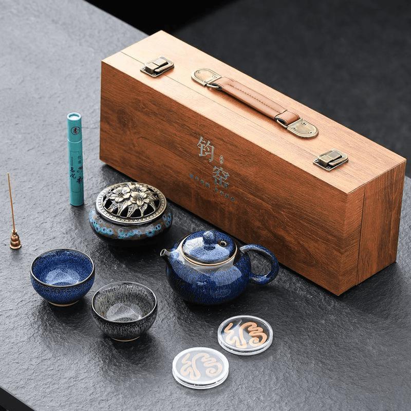 Gugong Imperial Palace Blue Ceramic Tea Set