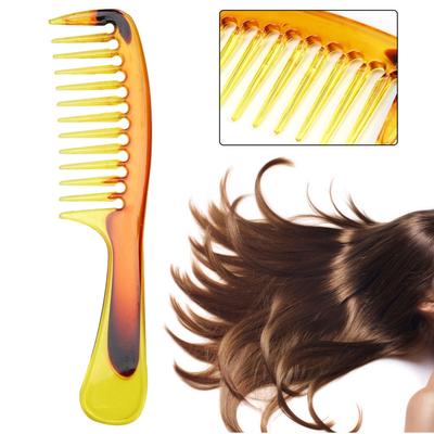 Pettine a Denti Larghi per Capelli Bagnati e Asciutti, Pettine Districante per Acconciature da Salone, Rastrello Pettine per Parrucchiere