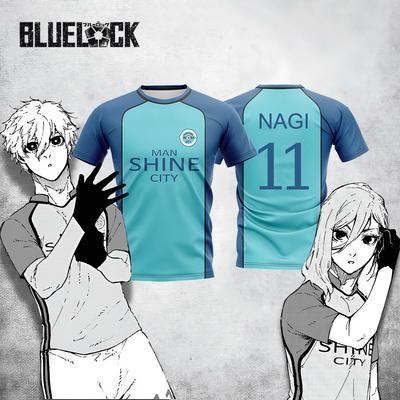 Maillot Blue Lock NAGI Man Shine City, uniforme de football japonais, dessin animé, cosplay, t-shirt de sport respirant, hauts Hyoma Chigiri, unisexe