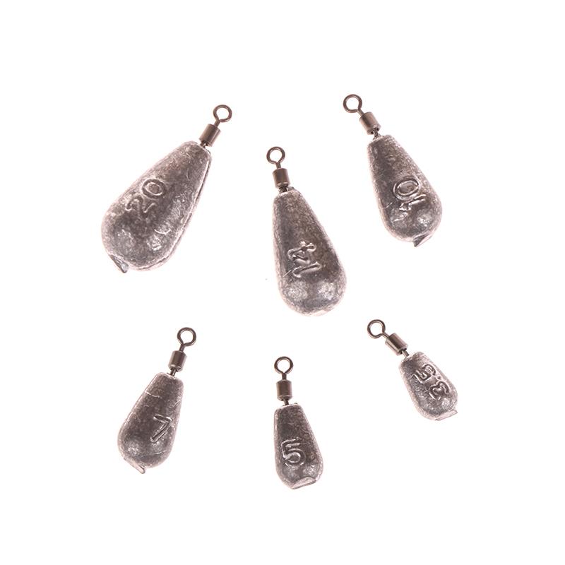 10Pcs Lead Sinker Reverse Fishing Lead Rotating Eight-Shaped Ring Fishing Lead Sinker Sliding Lead Water Drop Lead Sinker