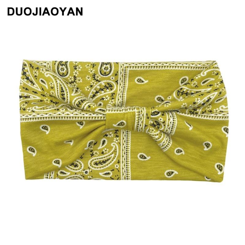 Knot Headband, Color Blocked Pattern Printed Sports Headband, Fashionable Polka Dot Wide Edge Elastic Headband