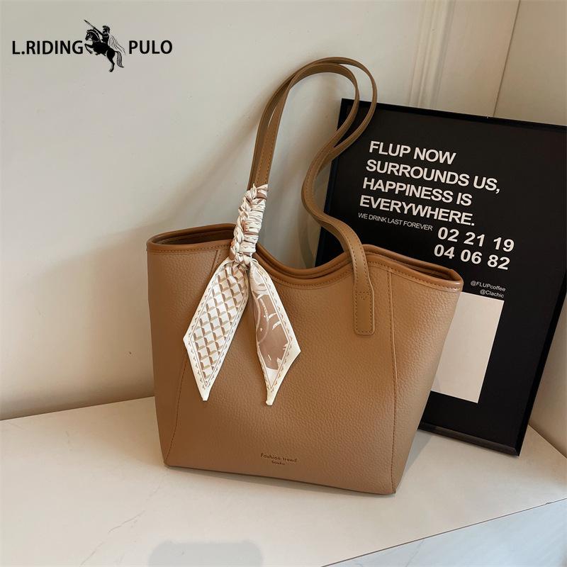 Women's Crossbody Bag, Versatile Lychee Pattern Shoulder Bag, Work Commuting Bucket Bag, High-end Tote Bag