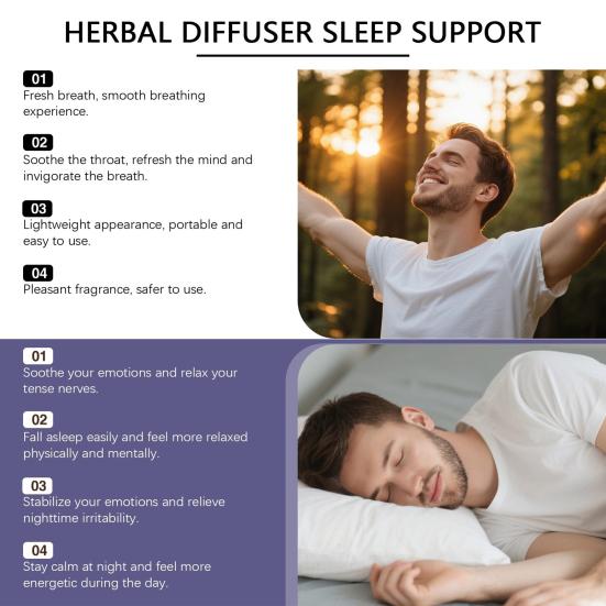 Yangyizhi Herbal Diffuser Pen, Natural Aromatherapy Inhaler Stick with Mullein Thyme, Flavored Air Freshener, Portable Botanical Scent Pen for