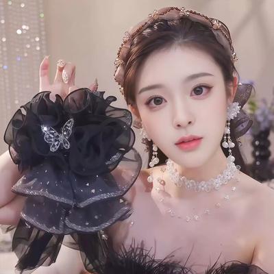 French Elegant  Butterfly Clip Korean Temperament Mesh Ponytail Clip Hair Accessories