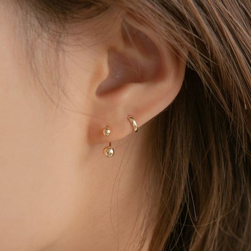 LUNNE 14k Double Ball Line Piercing (14k Gold) #PI12