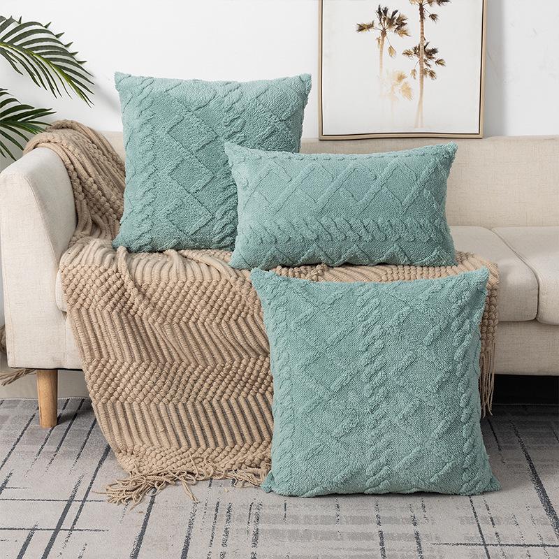 Schlichtes gewebtes Plüschkissen und -bezug für Sofa, Büro, Heimdekoration