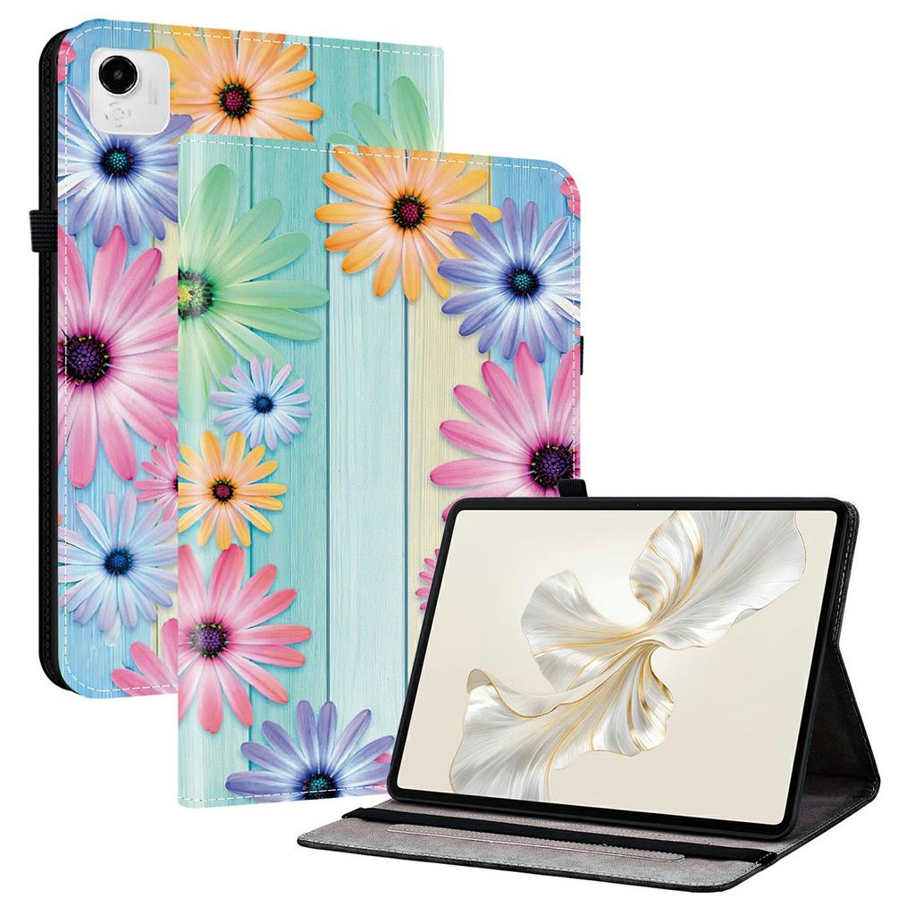 Für Honor Pad X9a Lederhülle mit Musterdruck Ständer Tablet-Hülle mit Kartenfächern