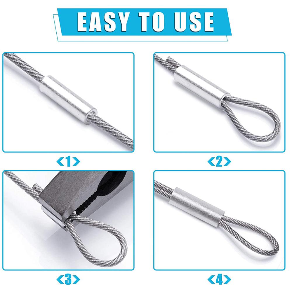 500Pcs/Box Fishing Crimp Sleeves White Round Aluminum Fishing Tube Fishing Line Tube Wire Crimp Tube Connector Accessories