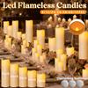 9-72Pcs Flameless Candle Wedding LED Candle Artificial Flickering Candle Battery Operated Candlelight Concert Dinner Home Decor