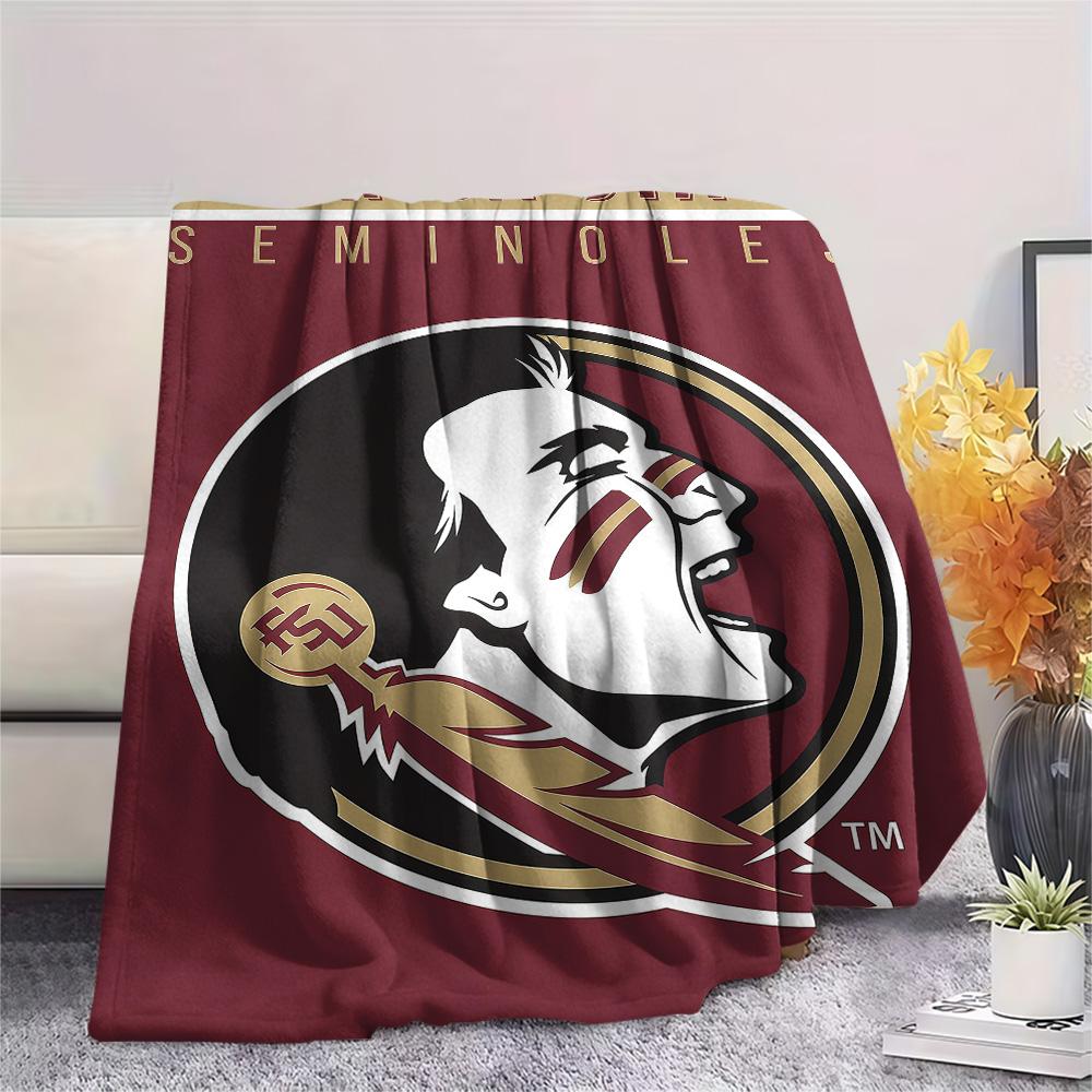 Florida State Seminoles Print Flannel Blanket High Quality Warm Comfortable Cover for All Seasons Perfect for Gifts Home Decor