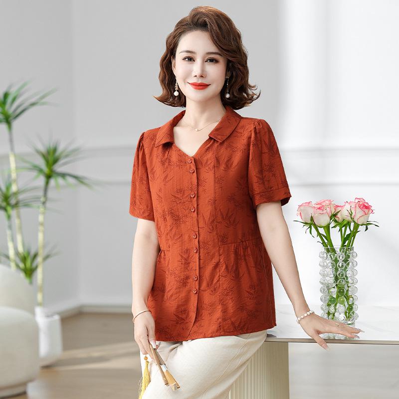 2026 Mom s Loose Fit Cotton Linen Summer T-shirt - Plus Size Short-Sleeve Casual Fashion Top 2XL - 105-120 lbs