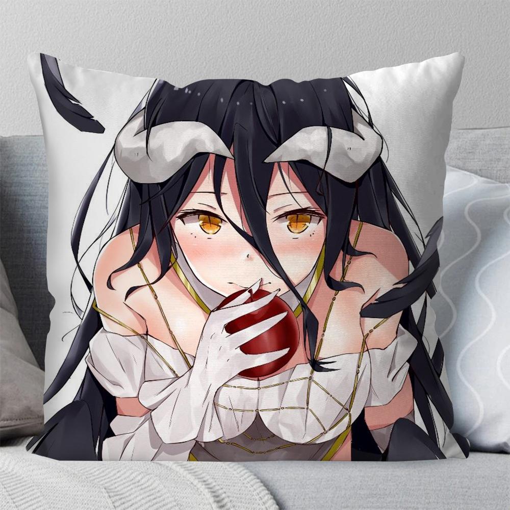 Anime OVERLORD Albedo Pillow Case Square Pillow Bedroom Sofa Leisure Comfort Cushion Car Living Room Home Decoration 40X40