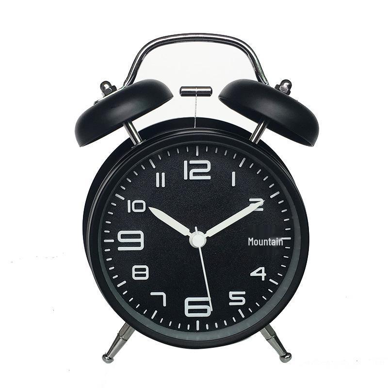 4-Inch Metal Silent Alarm Clock with Night Light - Ideal for Students and Children, Desktop Charging Silent Alarm Clock