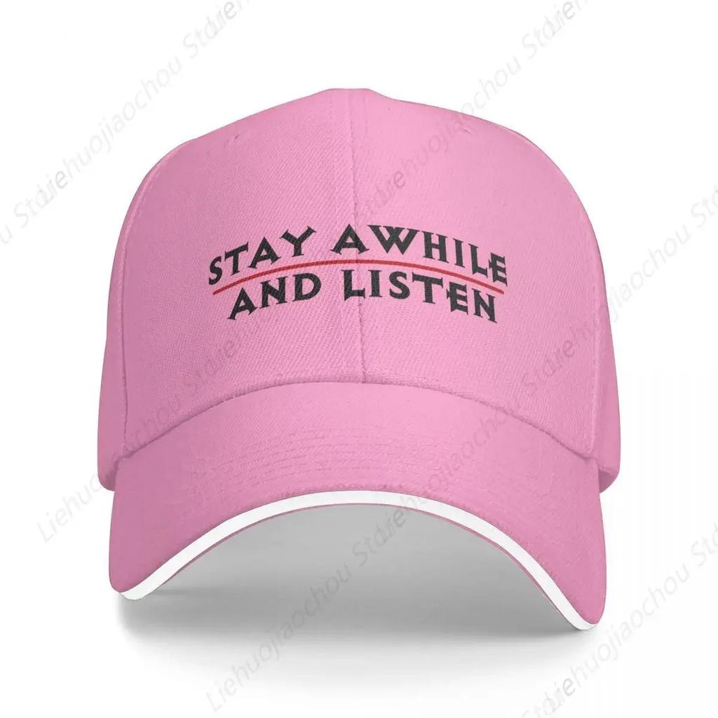 Stay Awhile and Listen Baseball Cap Sun Hat For Children Snap Back Hat WoUnisex Unisexs