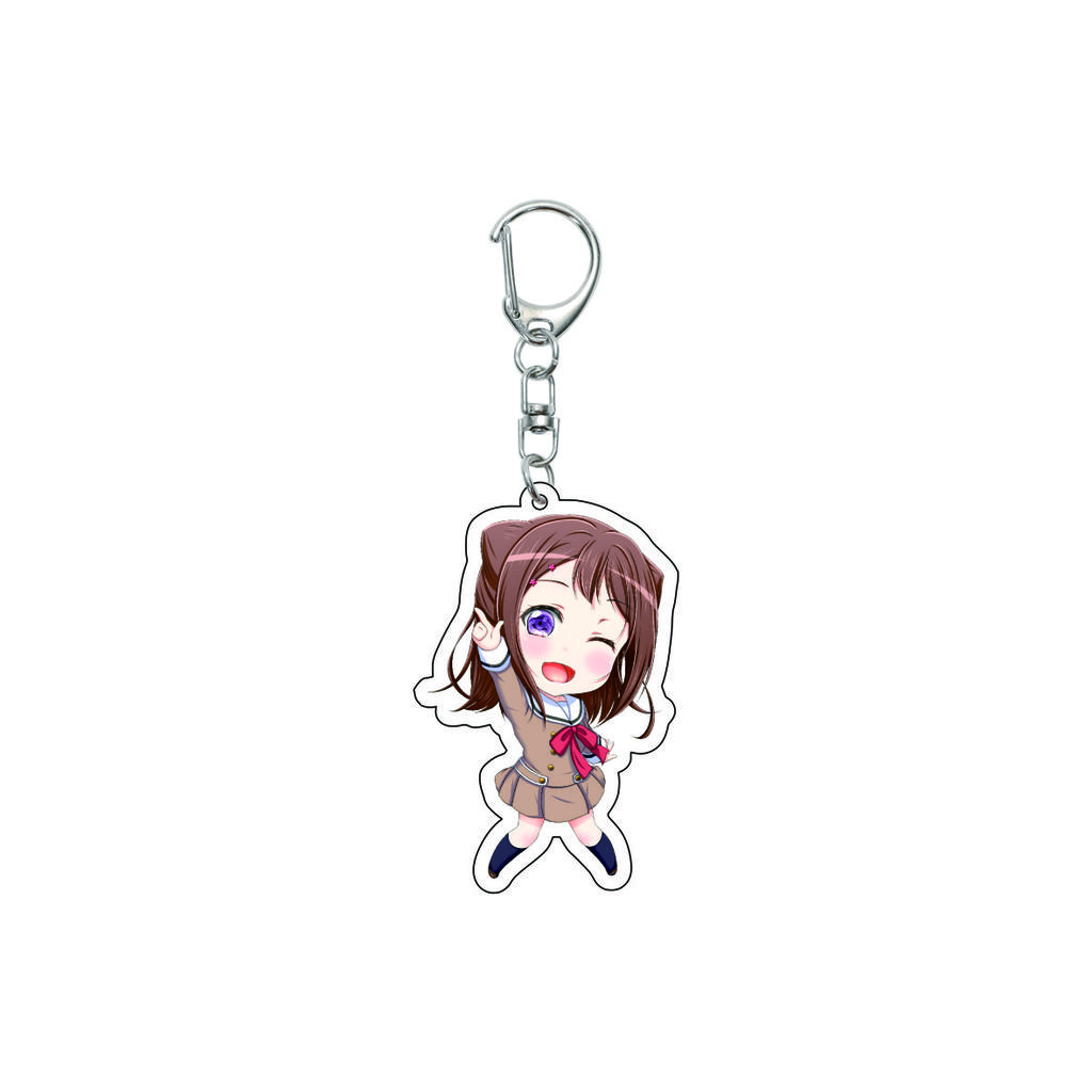 55MM Anime banG Dream Keychain Toyama Kasumi/Saya Yamabuki/Hanazono Tae Key Chain Acrylic Model Plate Christmas Gifts