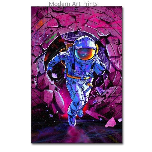 Cool Space Astronaut Canvas Painting Street Graffiti Posters and Prints Wall Art Pictures For Living Room Home Decor Unframed