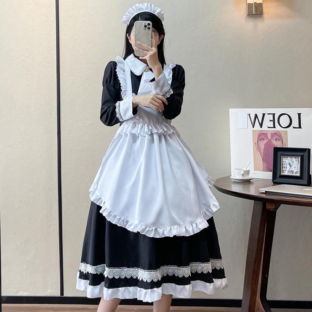 British Lolita Long Sleeve Maid Costume - Anime Cute Cosplay Performance Uniform