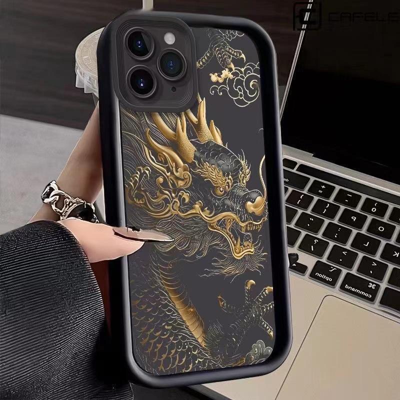 Luxury Fashion East Dragon Soft Phone Case For iPhone 11 12 13 14 15 16 Pro Max XR XS X 7 8 Plus SE 2020 Silicone INS Covers