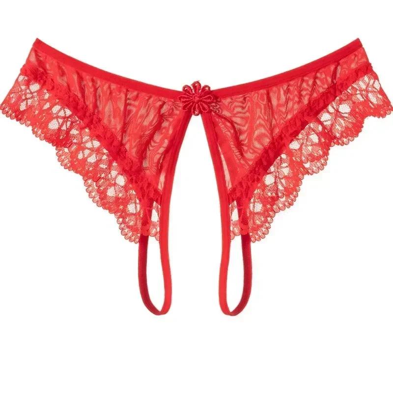 Sexy Open C Thong Lace Free Take-off Panties Thong Women Passion Hot Underwear Perspective Low Waist Hot T Pants Thong