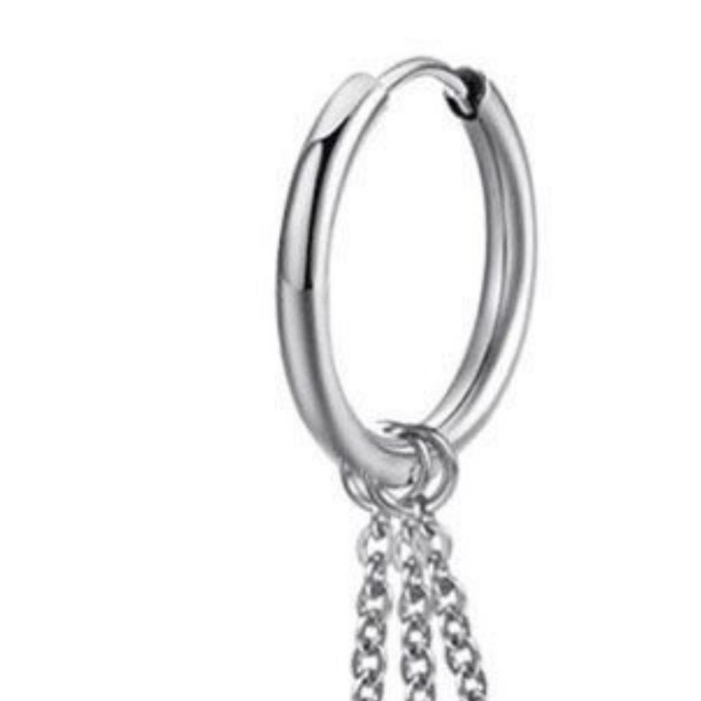 1 Pair Dangle Hoop Earrings Women Fashionable Elegant Stainless Steel Unique Pendant Earrings Jewelry