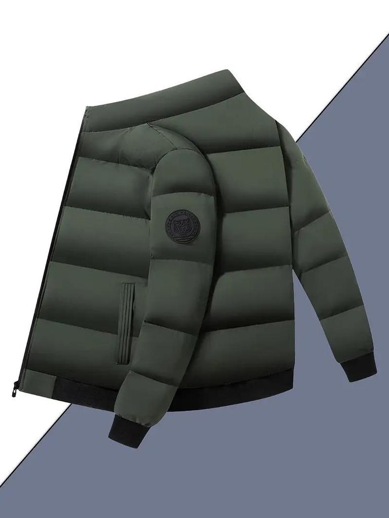 Winter Heren Dikke Katoenen Jas met Opstaande Kraag, Casual Koreaanse Stijl Bovenkleding - Nieuwe Collectie.