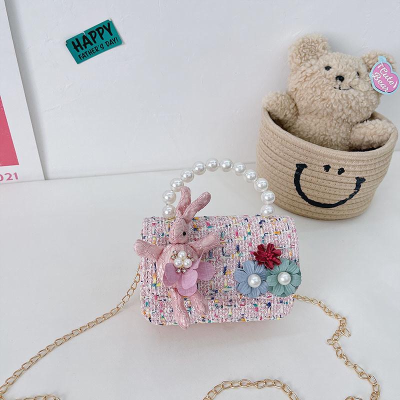 Stylish Kids Crossbody Bag With Bowknot Pearl Detail Charming Chic Design For Little Girls