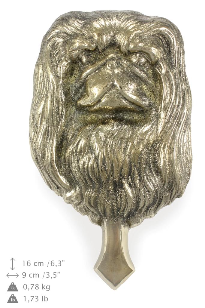 Pekińczyk - Kołatka Do Drzwi W Kształcie Głowy Psa, Mosiężna Kołatka, Retro Dekoracja Na Drzwi Marki Art-Dog