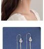 S925 Sterling Silver Chinese Fu Character Anti-Lost Tassel Earrings – Women's Versatile Long Pendant for Clubbing