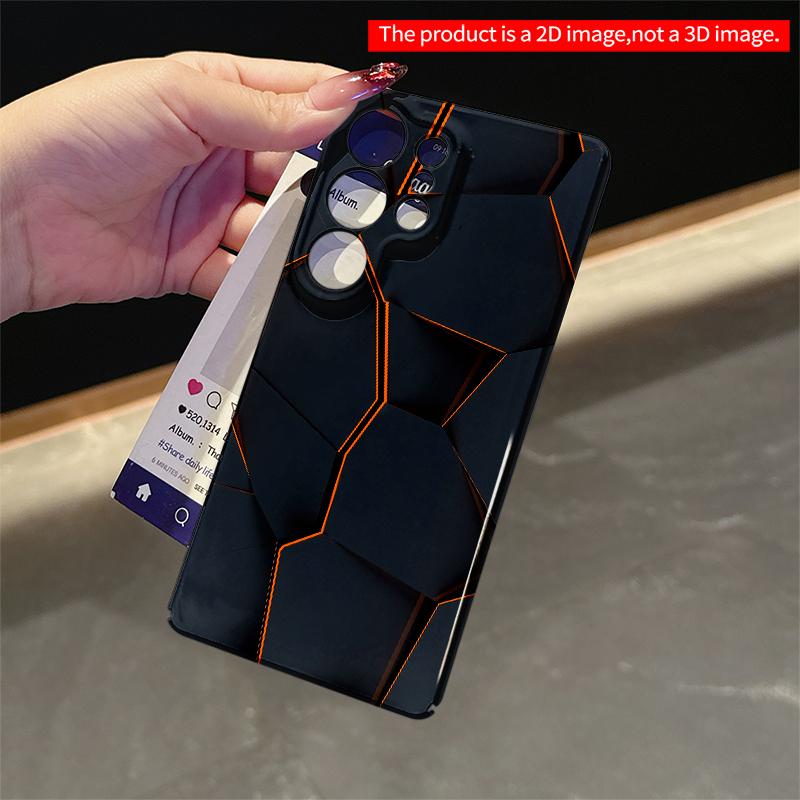 2DFlat Samsung phone case Geometric Hexagon Glow Pattern Applicable to Galaxy S22 S23 S24 S25ULTRA S26 A12 A13 A14 A15 A16