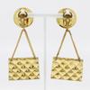 CHANEL COCO Mark Earring Matelasse motif Plated Gold 39g Women Used