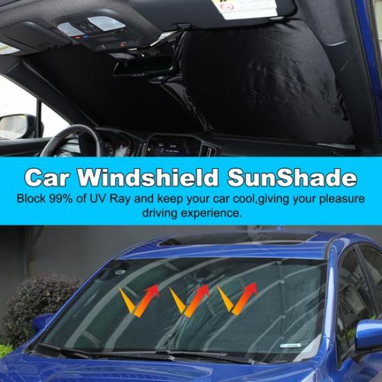 Black Front Car Sun Shade Windshield Window Cover For Subaru WRX STI VB -25