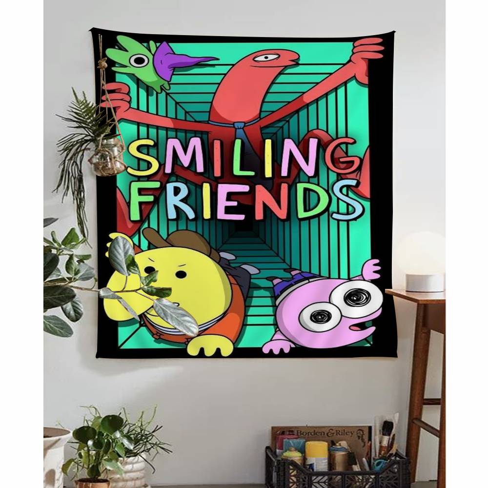 anime Smiling Friends DIY Wall Tapestry for Living Room Home Dorm Decor Wall Art Decor