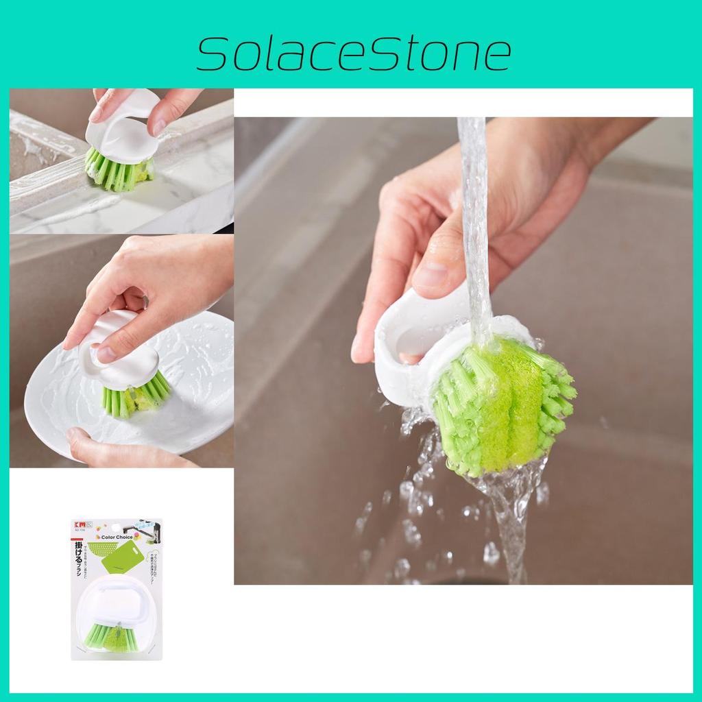 Kitchen Sink Scrubber With Hook Handle For Stove And Dish Cleaning Plastic Brush