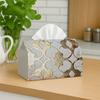 1pc Luxury Modern Decorative Tissue Box - Geometric Tile Golden White - Holiday Parties & Home Decor, 17.02 X 25.91 Cm, Party Decorations, Suitable Fo