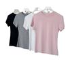 Modal Short Sleeve Crew Neck Women's Slimming Versatile T-Shirt - Nude Feeling, Straight Shoulder, Comfortable Fit