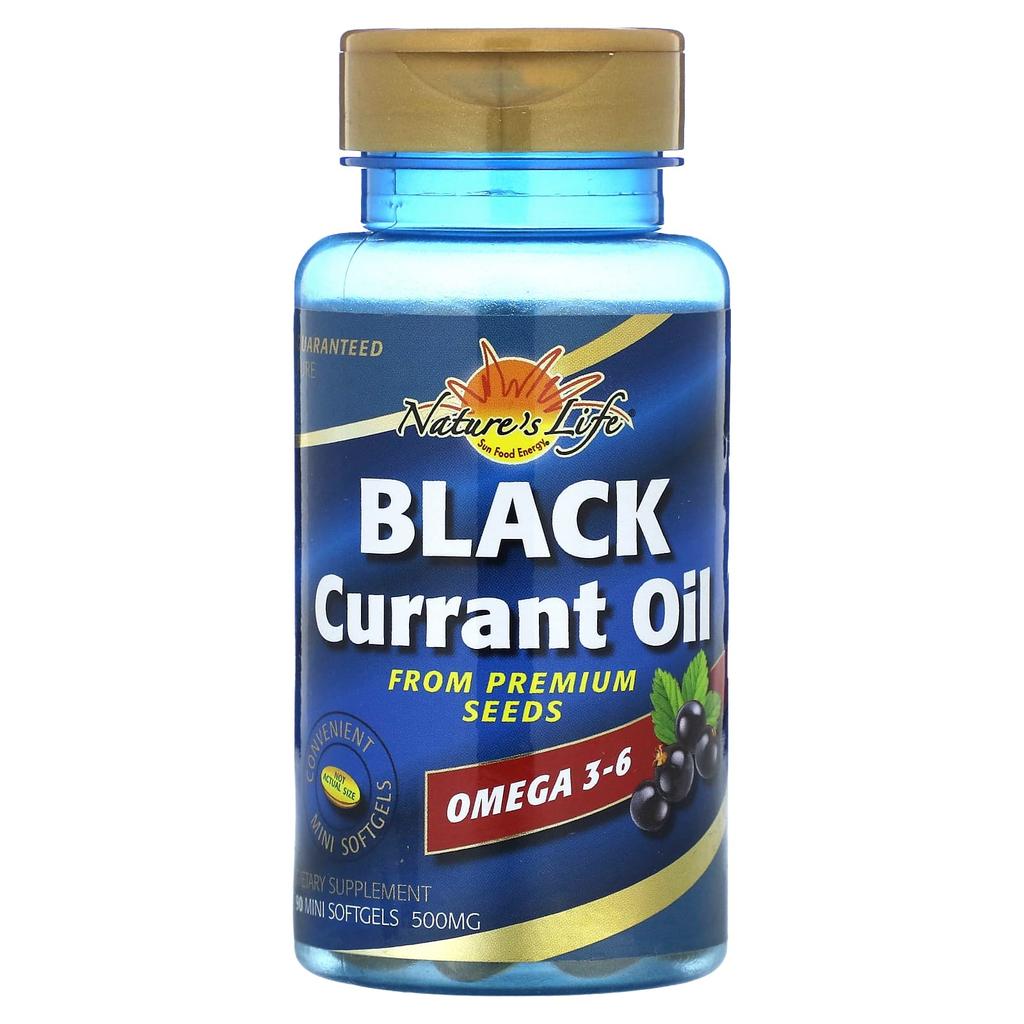 Nature'S Life, Blackcurrant Oil, 500Mg, 90 Mini Softgels
