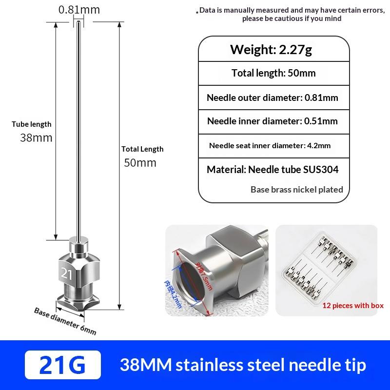 

1.5 Metal Dispensing Needle Nozzle 38Mm Stainless Steel Glue Needle Tube Blunt Tips Luer Lock Needle For Thick Liquids, Lab Use A13