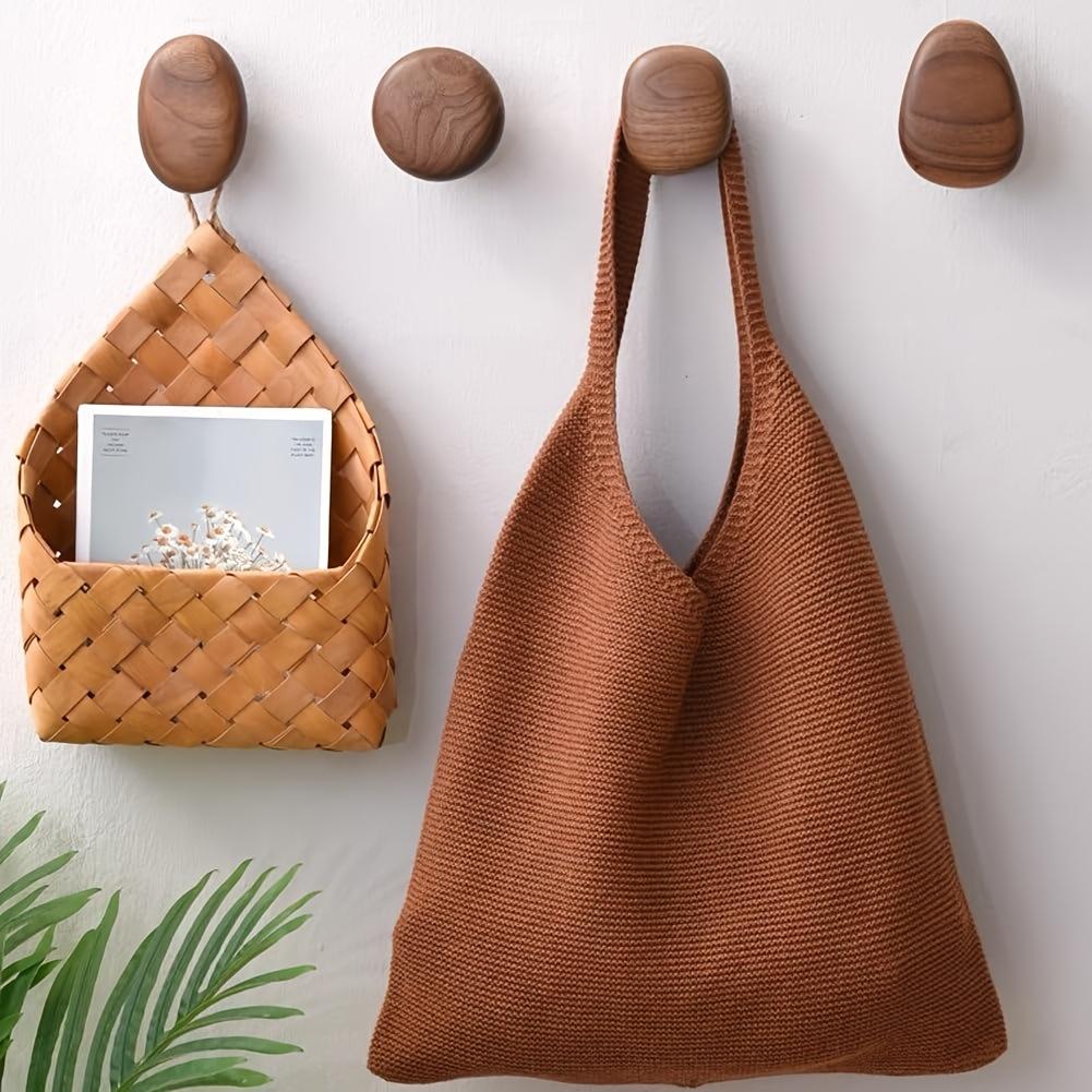 Sturdy Fashionable Wooden Wall Mounted Coat Rack - Handcrafted Wood Hanger for Backpacks, Towels, Hats - Storage Clothing Rack