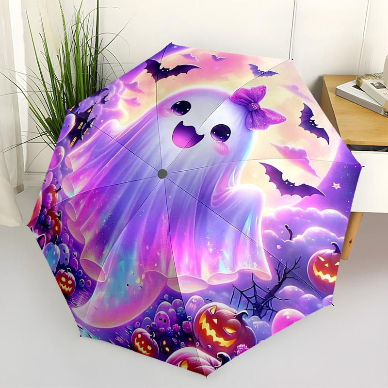 

1pc Halloween Ghost Automatic Open/Close Umbrella, Folding Compact Umbrella with Lightweight Design for Women/Men yy251028182