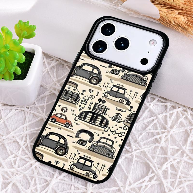 Cars Classic Retro Phone Case for iPhone 17 Air 16 15 11 12 14 13 Pro Max Shockproof Cover