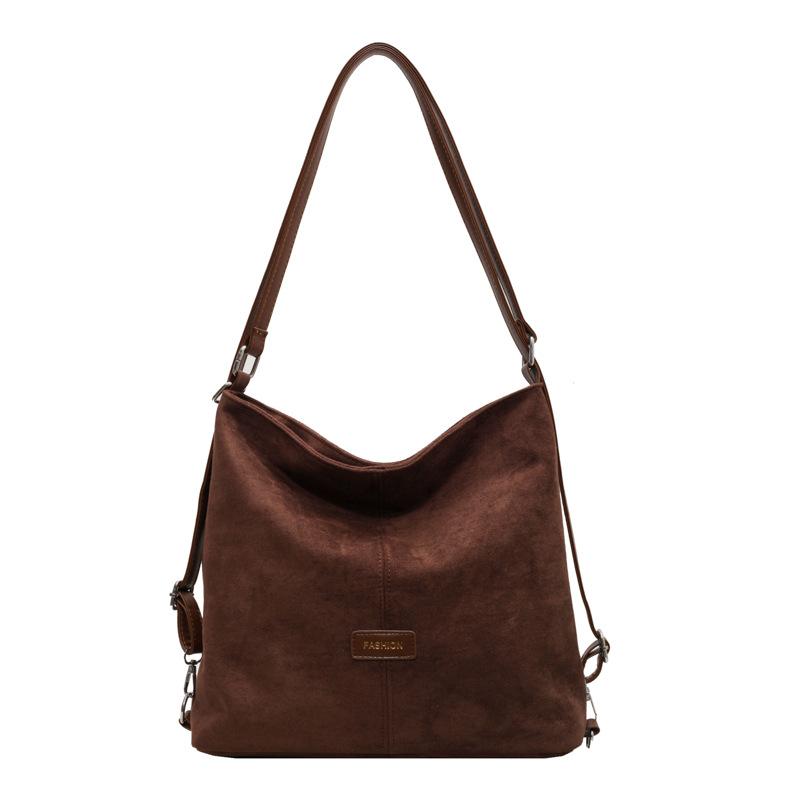 Fashion retro large-capacity bag women's autumn and winter new double shoulder shoulder bag casual commuter multi-functional bag