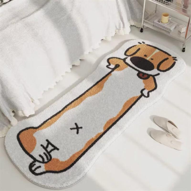 OEING Cat Paw Print Faux Cashmere Bedside Rug