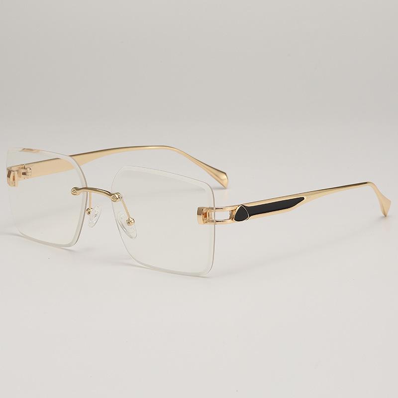 European & American Frameless Gradient Sunglasses: Trendy Large Metal Frames