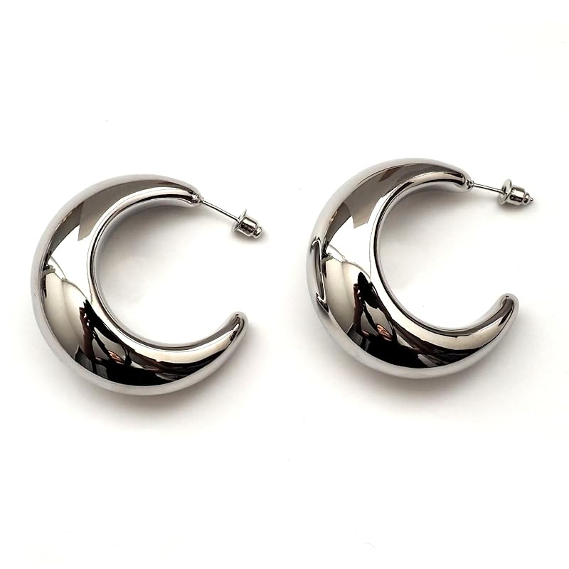 

Brilliet earrings hoop ladies earrings stainless accessories cute Fashionable Affordable present silver