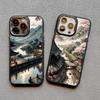Chinese Style Landscape Painting Phone Case For Iphone 13 12 Pro Max 15 14 Pro Max Plus 11 XR XS X 15 14 7 8 Plus Silicone Cover